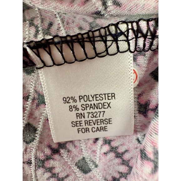 Croft Barrow NWT 1X tshirt, pink-black, curved hem, crew neck, brand new - Picture 7 of 13